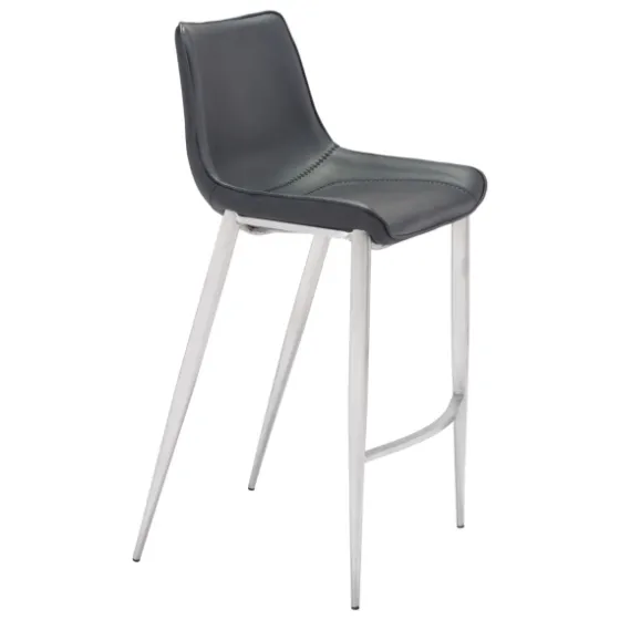 Silver Faux Leather Bar Stools, Set Of 2-Kirkland's Home Discount