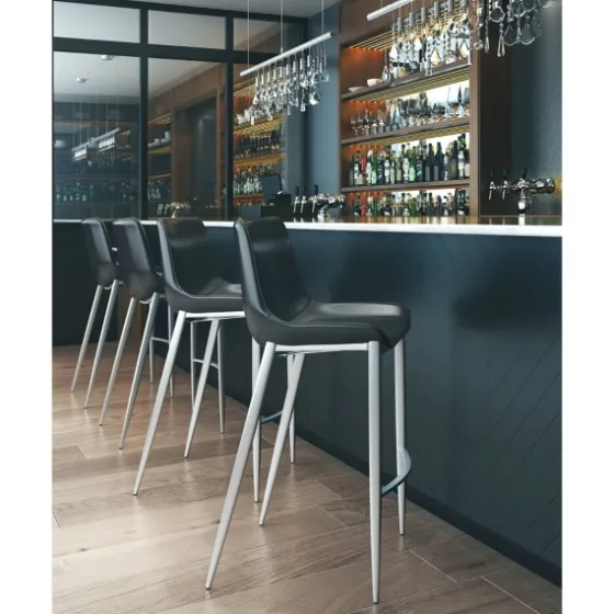 Silver Faux Leather Bar Stools, Set Of 2-Kirkland's Home Discount