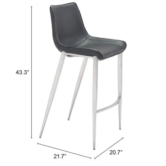 Silver Faux Leather Bar Stools, Set Of 2-Kirkland's Home Discount
