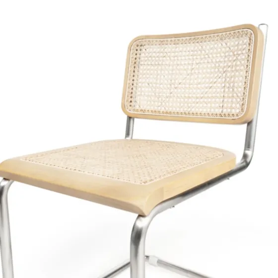 Silver Framed Woven Cane Dining Chairs, Set Of 2-Kirkland's Home Cheap