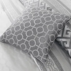 Silver Geometric Stripes 7-Pc. King Comforter Set-Kirkland's Home Shop