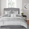 Silver Geometric Stripes 7-Pc. Queen Comforter Set-Kirkland's Home Outlet