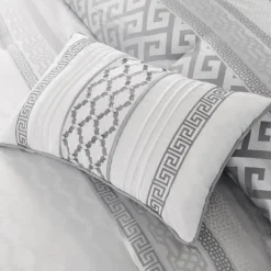 Silver Geometric Stripes 7-Pc. Queen Comforter Set-Kirkland's Home Outlet