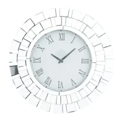 Silver Glass Mirror Abstract Wall Clock-Kirkland's Home Hot
