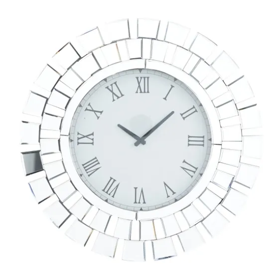 Silver Glass Mirror Abstract Wall Clock-Kirkland's Home Hot