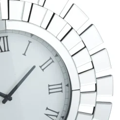 Silver Glass Mirror Abstract Wall Clock-Kirkland's Home Hot