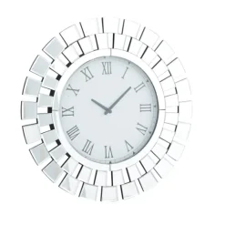 Silver Glass Mirror Abstract Wall Clock-Kirkland's Home Hot