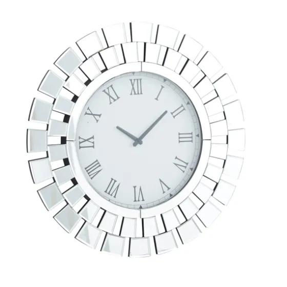 Silver Glass Mirror Abstract Wall Clock-Kirkland's Home Hot