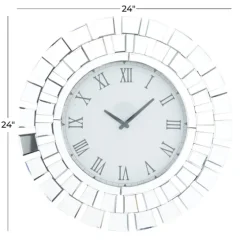 Silver Glass Mirror Abstract Wall Clock-Kirkland's Home Hot