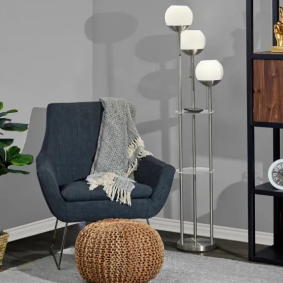 Silver Globe 3-Light Shelf Floor Lamp-Kirkland's Home New
