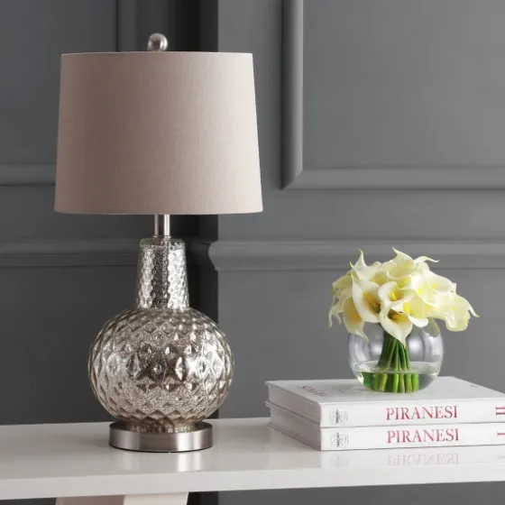 Silver Hammered Mercury Glass Table Lamp-Kirkland's Home Clearance