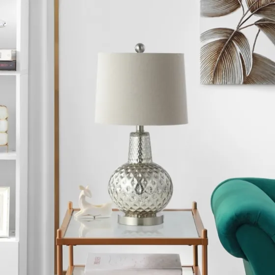 Silver Hammered Mercury Glass Table Lamp-Kirkland's Home Clearance