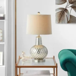 Silver Hammered Mercury Glass Table Lamp-Kirkland's Home Clearance