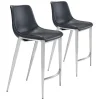 Silver Leather Counter Stools, Set Of 2-Kirkland's Home Outlet