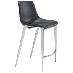 Silver Leather Counter Stools, Set Of 2-Kirkland's Home Outlet
