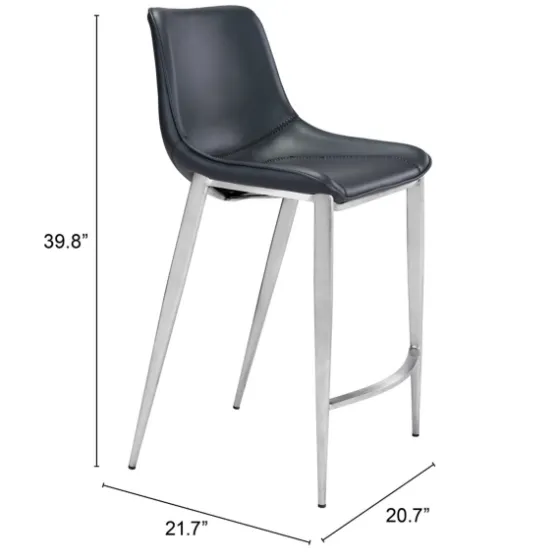 Silver Leather Counter Stools, Set Of 2-Kirkland's Home Outlet