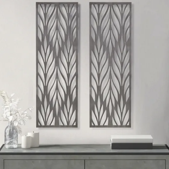 Silver Madison Park Florian Wall Plaques, Set Of 2-Kirkland's Home Flash Sale