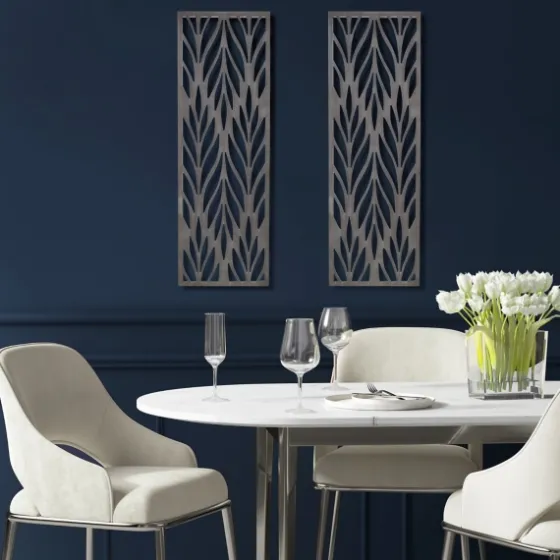 Silver Madison Park Florian Wall Plaques, Set Of 2-Kirkland's Home Flash Sale