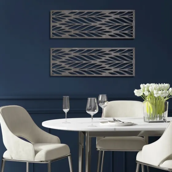Silver Madison Park Florian Wall Plaques, Set Of 2-Kirkland's Home Flash Sale
