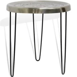 Silver Mandala Hairpin Accent Table-Kirkland's Home New