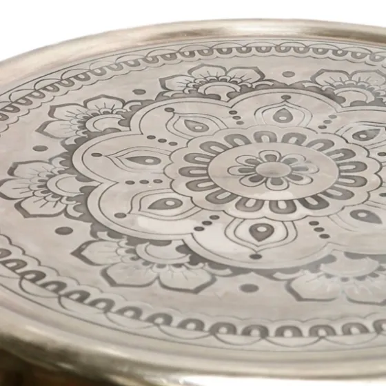 Silver Mandala Hairpin Accent Table-Kirkland's Home New