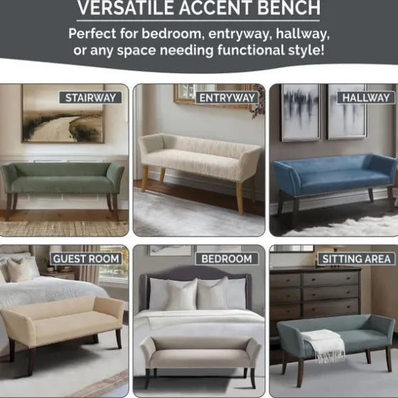 Silver Melinda Accent Bench-Kirkland's Home New