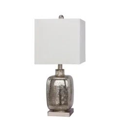 Silver Mercury Glass Square Table Lamp-Kirkland's Home Store