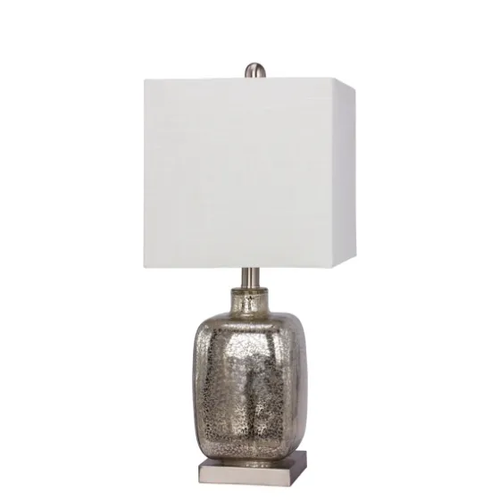 Silver Mercury Glass Square Table Lamp-Kirkland's Home Store