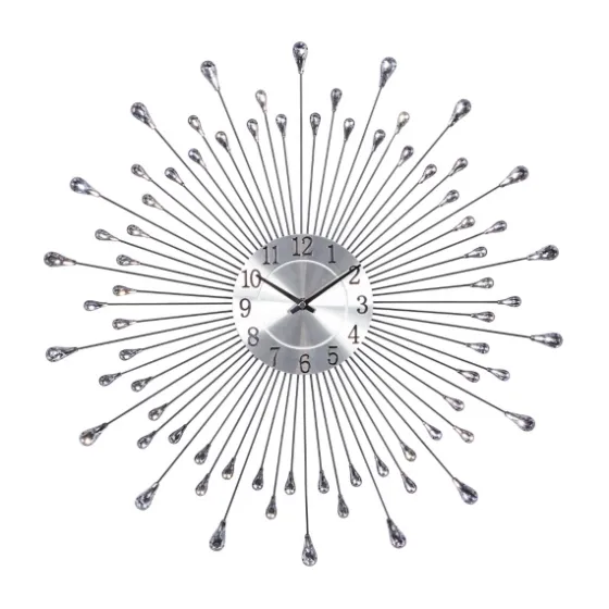 Silver Metal Sunburst Droplet Frame Clock-Kirkland's Home Cheap