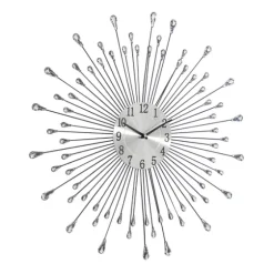 Silver Metal Sunburst Droplet Frame Clock-Kirkland's Home Cheap