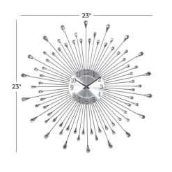Silver Metal Sunburst Droplet Frame Clock-Kirkland's Home Cheap