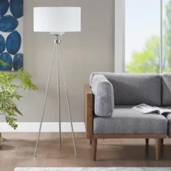 Silver Metal Tripod Floor Lamp-Kirkland's Home New