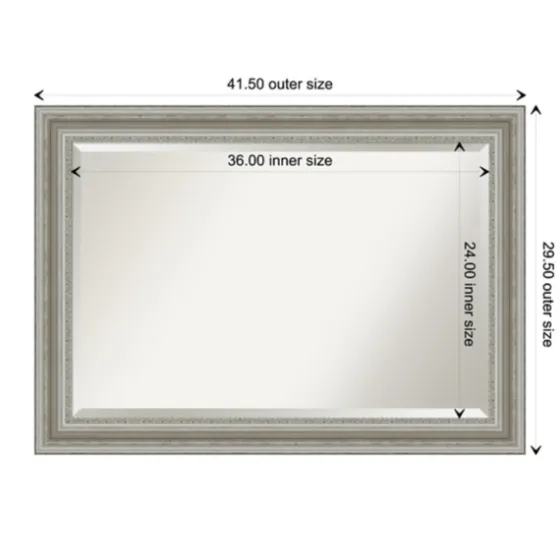 Silver Patina Scallop Framed Mirror, 41.5X29.5 In.-Kirkland's Home Store