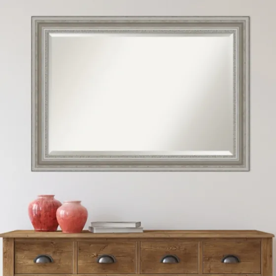 Silver Patina Scallop Framed Mirror, 41.5X29.5 In.-Kirkland's Home Store
