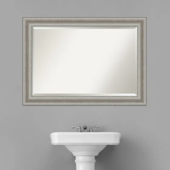 Silver Patina Scallop Framed Mirror, 41.5X29.5 In.-Kirkland's Home Store