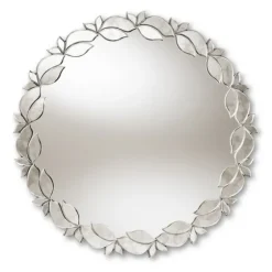 Silver Petal Leaf Round Wood Frame Wall Mirror-Kirkland's Home Hot