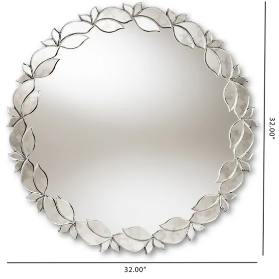 Silver Petal Leaf Round Wood Frame Wall Mirror-Kirkland's Home Hot