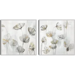Silver Poppies 2-Pc. Canvas Art Print Set-Kirkland's Home Fashion