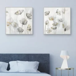 Silver Poppies 2-Pc. Canvas Art Print Set-Kirkland's Home Fashion