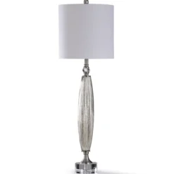 Silver Ribbed Glass Buffet Lamp-Kirkland's Home Store