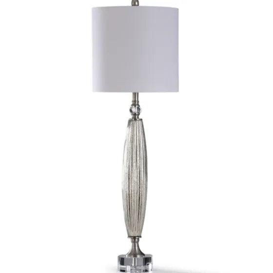 Silver Ribbed Glass Buffet Lamp-Kirkland's Home Store