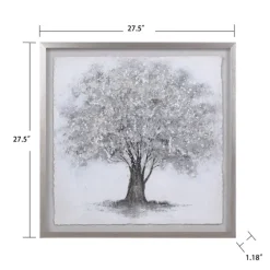 Silver Tree Rice Paper Framed Art Print-Kirkland's Home Hot