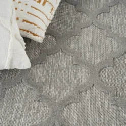 Silver Trellis Indoor/Outdoor Area Rug, 6X9-Kirkland's Home Best Sale