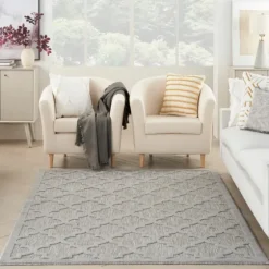 Silver Trellis Indoor/Outdoor Area Rug, 6X9-Kirkland's Home Best Sale