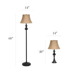 Simple Bronze Metal 3-Pc. Floor And Table Lamp Set-Kirkland's Home Flash Sale