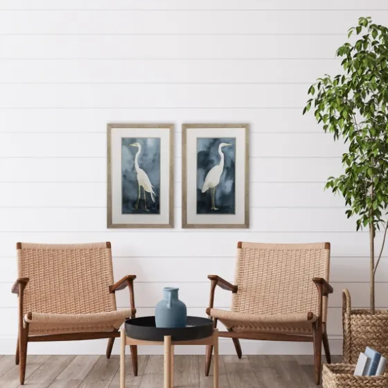 Simple Egret 2-Pc. Framed Wall Art Set-Kirkland's Home Online
