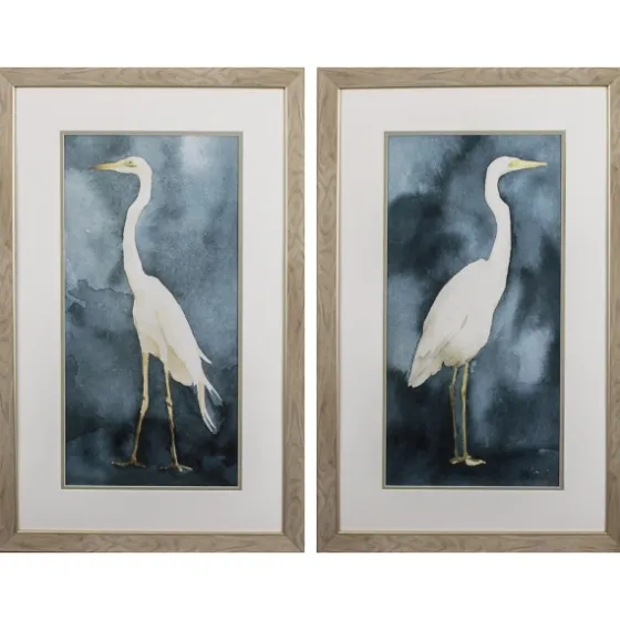 Simple Egret 2-Pc. Framed Wall Art Set-Kirkland's Home Online