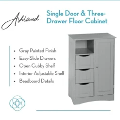Single Door 3-Drawer Cabinet-Kirkland's Home New
