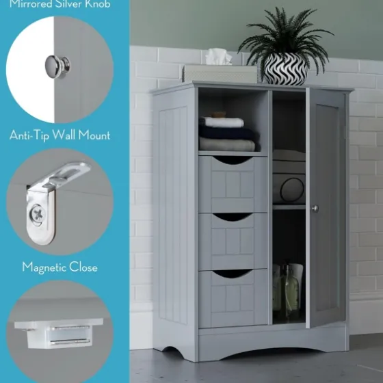 Single Door 3-Drawer Cabinet-Kirkland's Home New