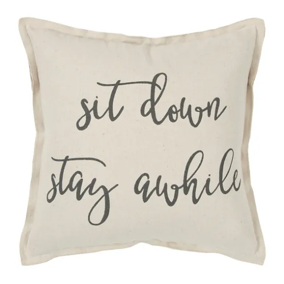 Sit Down Stay Awhile Accent Pillow-Kirkland's Home Online